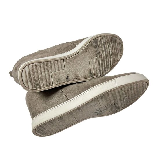 Anne Klein AK Sport Carsen Hidden Wedge Sneakers Size 10 High Top Faux Suede Zip - Picture 4 of 10